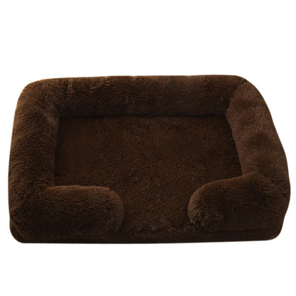 Plush Round Dog Bed - Warm Winter Pet Nest