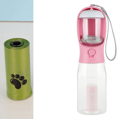 3-in-1 Portable Dog Water Bottle - Travel Feeder & Waste Dispenser