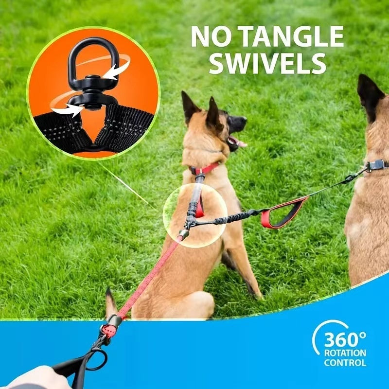 Hands-Free Dog Leash - Dual Dog Waist Traction Belt