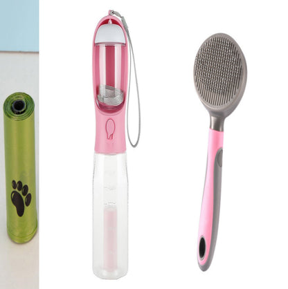 3-in-1 Portable Dog Water Bottle - Travel Feeder & Waste Dispenser
