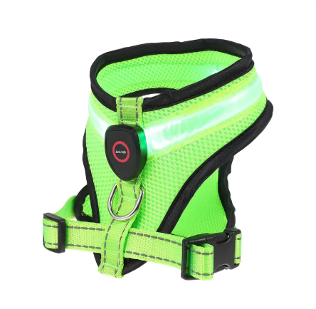 GlowPaws LED Dog Harness - Rechargeable Night Safety Mesh Harness