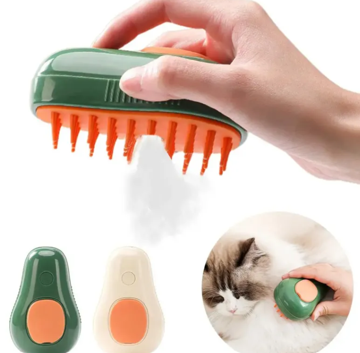 3-in-1 Steam Pet Brush - Cat Hair Grooming Tool
