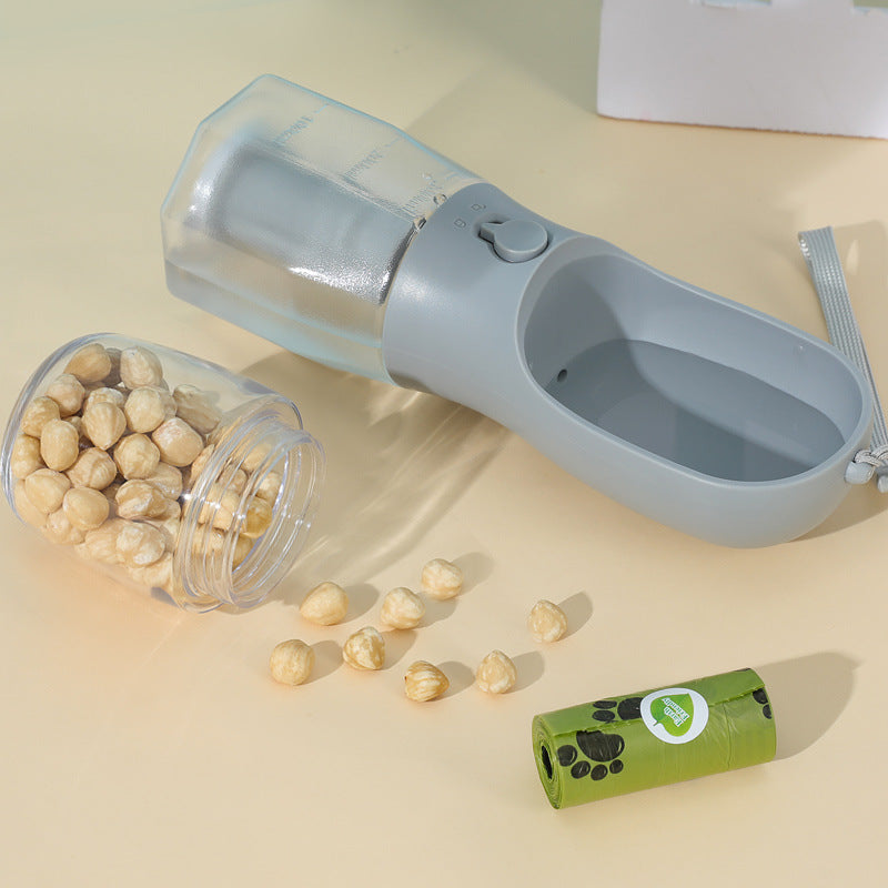3-in-1 Dog Travel Cup - Water, Food & Waste Bag Dispenser