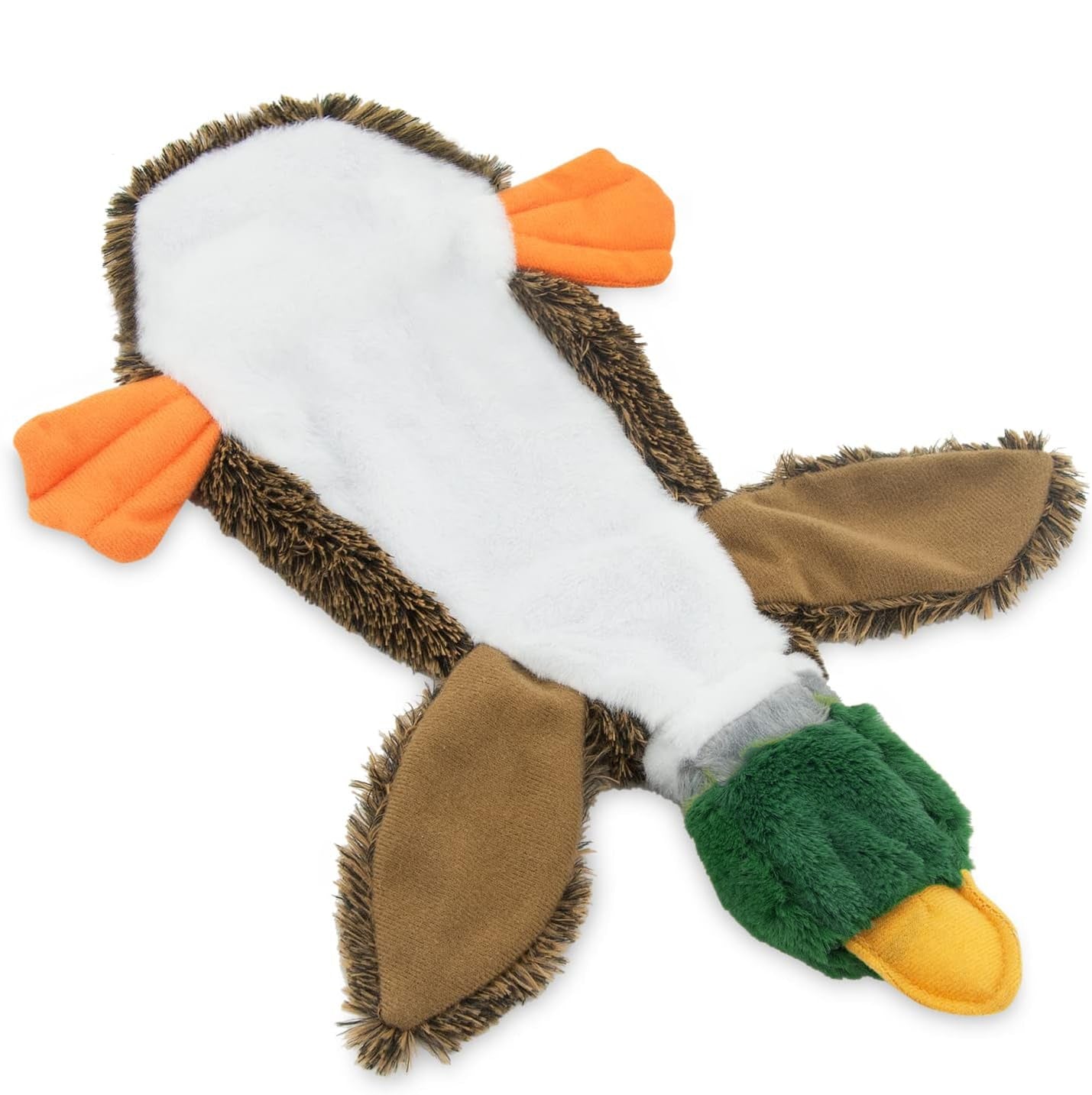 Stuffless Squeaky Duck Dog Toy - 2-in-1 No-Stuffing Chew