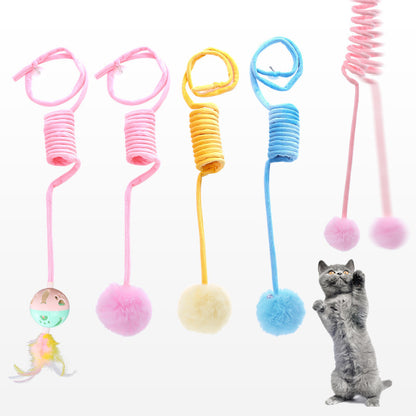 Self-Play Cat Suction Teaser - Spring Bell & Rabbit Ball Toy