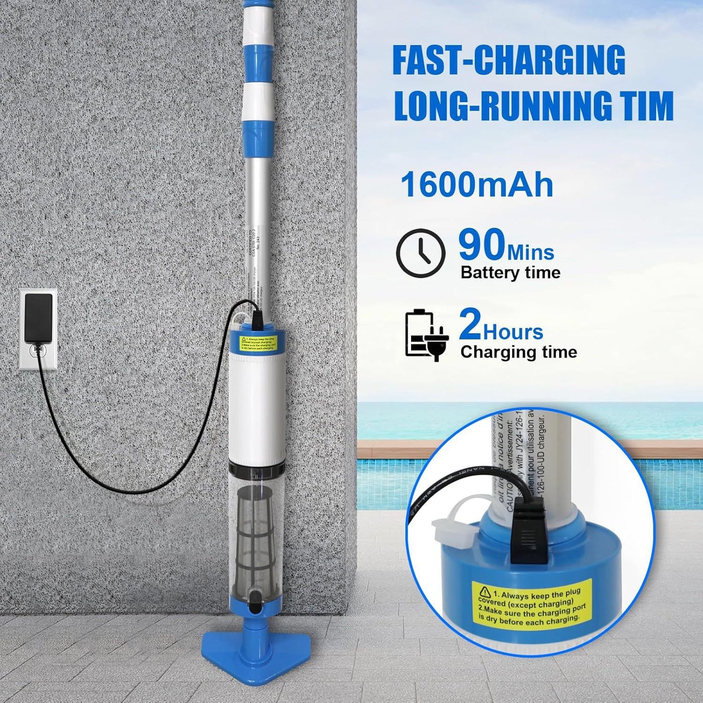 Wireless Fish Pond Vacuum - Rechargeable Underwater Cleaner