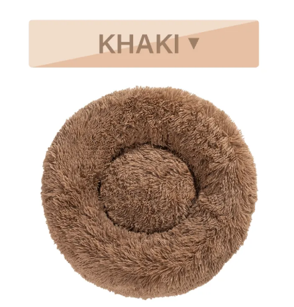 Fluffy Donut Pet Bed - Calming Round Dog & Cat Bed