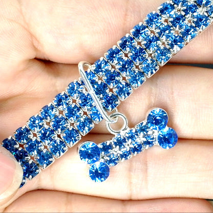 Bling Rhinestone Dog Collar - Crystal Collar for Small Dogs & Cats