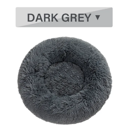 Fluffy Donut Pet Bed - Calming Round Dog & Cat Bed
