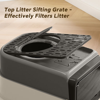 Enclosed Cat Litter Box - Odor Locking with Scoop & Deodorant