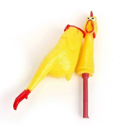Screaming Chicken Dog Toy - Durable Squeaky Rubber Chew