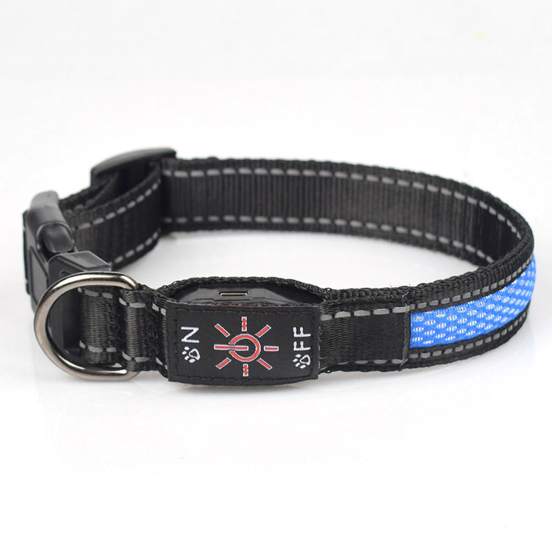 LED Dog Collar - USB-C Rechargeable Light-Up Mesh Collar