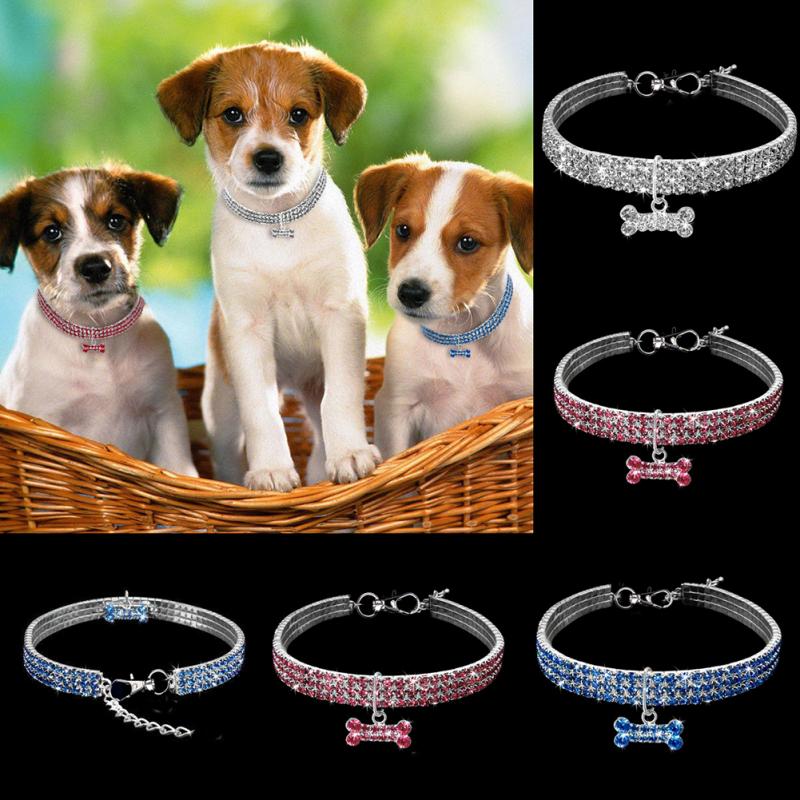 Bling Rhinestone Dog Collar - Crystal Collar for Small Dogs & Cats