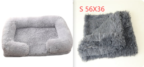 Plush Round Dog Bed - Warm Winter Pet Nest