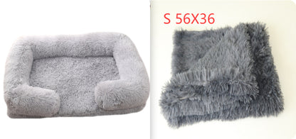 Plush Round Dog Bed - Warm Winter Pet Nest