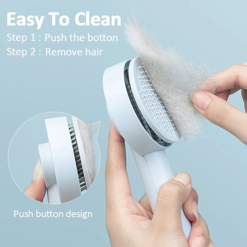 Self-Cleaning Pet Brush - Deshedding Comb for Dogs & Cats