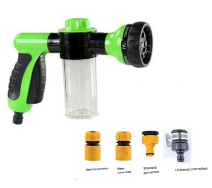 Outdoor Dog Shower Sprayer - 8-in-1 Pet Wash Brush