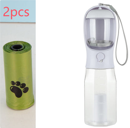 3-in-1 Portable Dog Water Bottle - Travel Feeder & Waste Dispenser