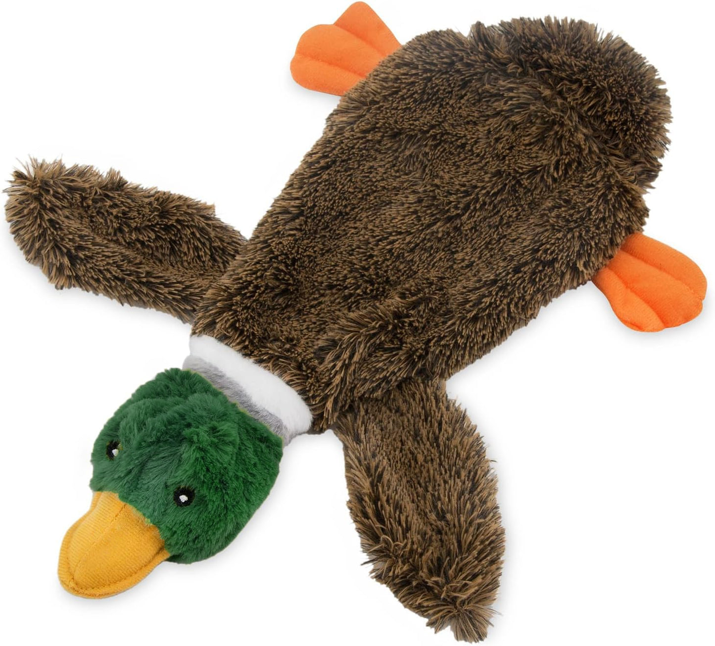 Stuffless Squeaky Duck Dog Toy - 2-in-1 No-Stuffing Chew