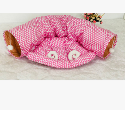 4-in-1 Cat Tunnel, Bed, Mat & Sleeping Bag - Multi-Use Nest