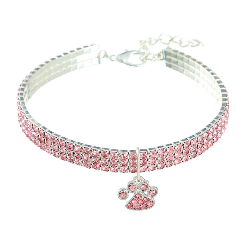 Rhinestone Pet Necklace - Elastic Cat & Dog Jewelry Collar