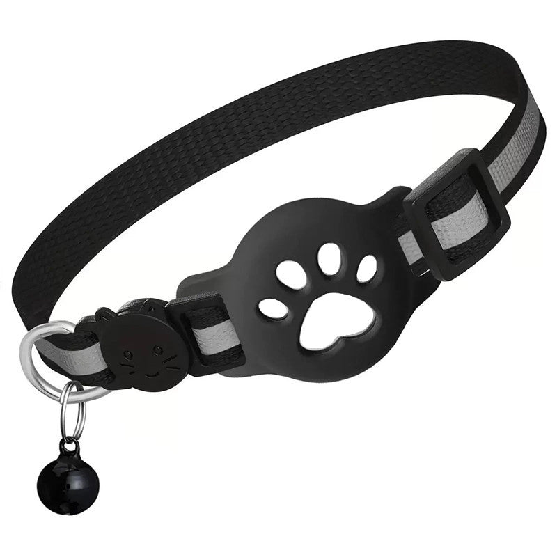 Cartoon Cat Collar with Locator Pouch - Reflective Kitty Collar