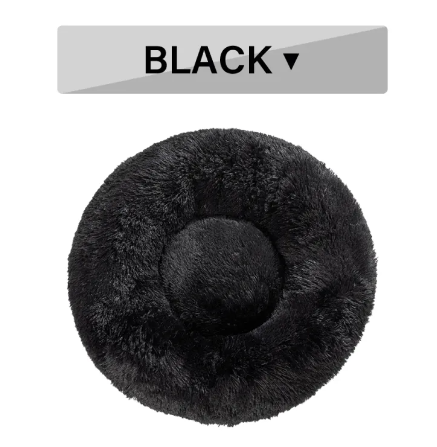 Fluffy Donut Pet Bed - Calming Round Dog & Cat Bed