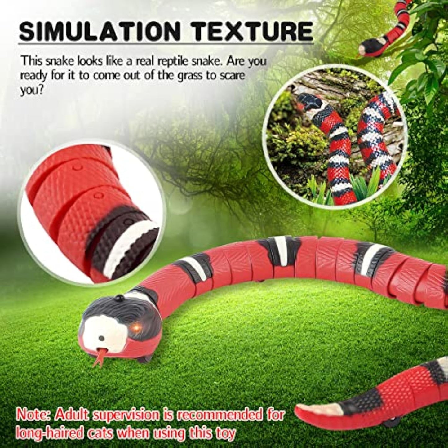 Interactive Snake Cat Toy - Smart Sensing USB Rechargeable