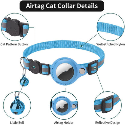 AirTag Reflective Dog Collar - Collar with Bell & ID Holder