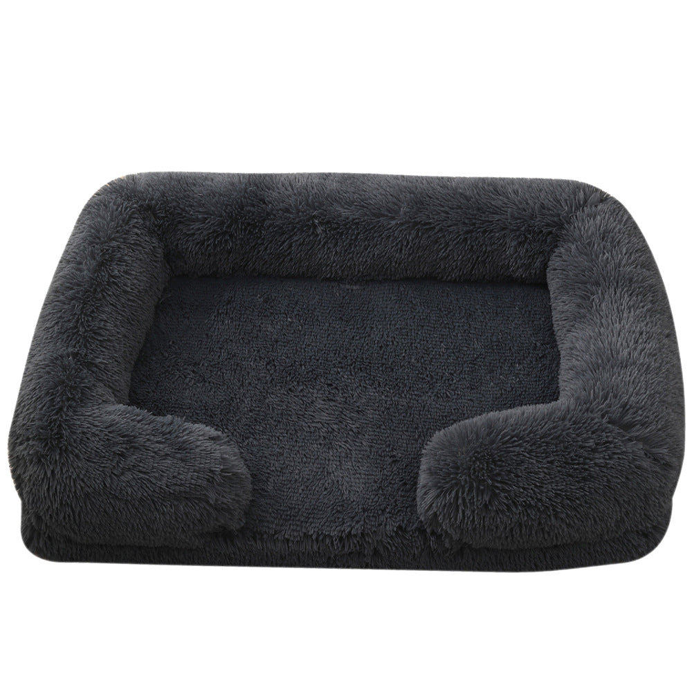 Plush Round Dog Bed - Warm Winter Pet Nest