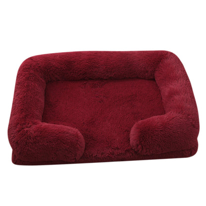 Plush Round Dog Bed - Warm Winter Pet Nest