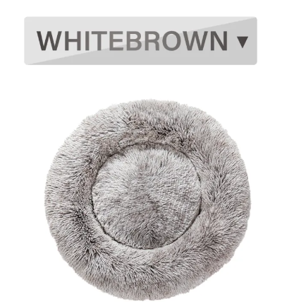 Fluffy Donut Pet Bed - Calming Round Dog & Cat Bed