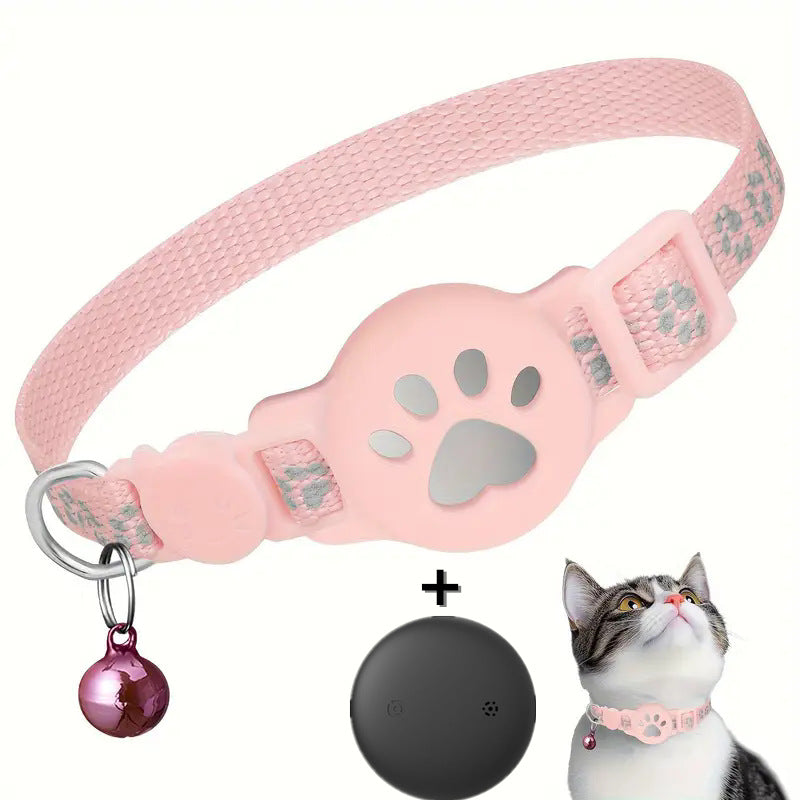Cartoon Cat Collar with Locator Pouch - Reflective Kitty Collar