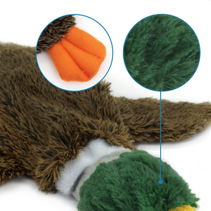 Stuffless Squeaky Duck Dog Toy - 2-in-1 No-Stuffing Chew