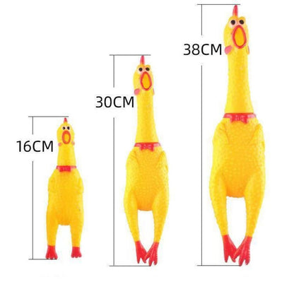 Screaming Chicken Dog Toy - Durable Squeaky Rubber Chew