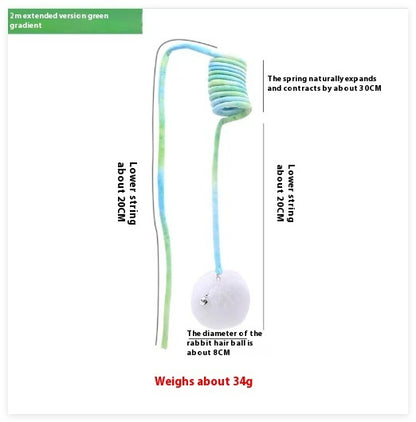 Self-Play Cat Suction Teaser - Spring Bell & Rabbit Ball Toy