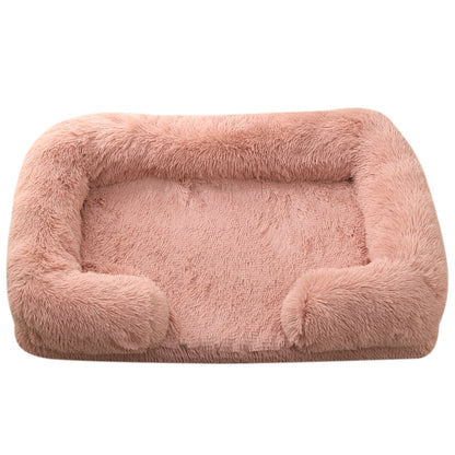 Plush Round Dog Bed - Warm Winter Pet Nest
