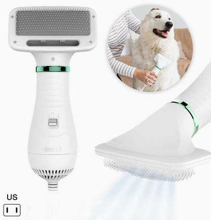 Portable 2-in-1 Dog Hair Dryer - Grooming Blower & Brush