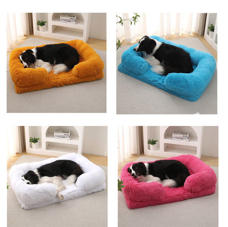 Plush Round Dog Bed - Warm Winter Pet Nest