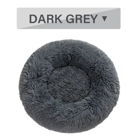 Fluffy Donut Pet Bed - Calming Round Dog & Cat Bed
