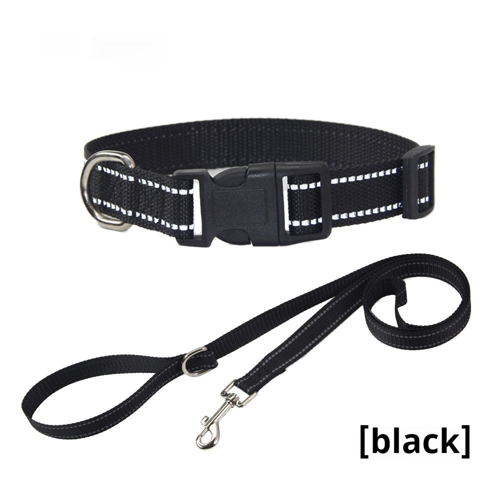 Reflective Dog Collar & Leash - Striped Outdoor Walking Set