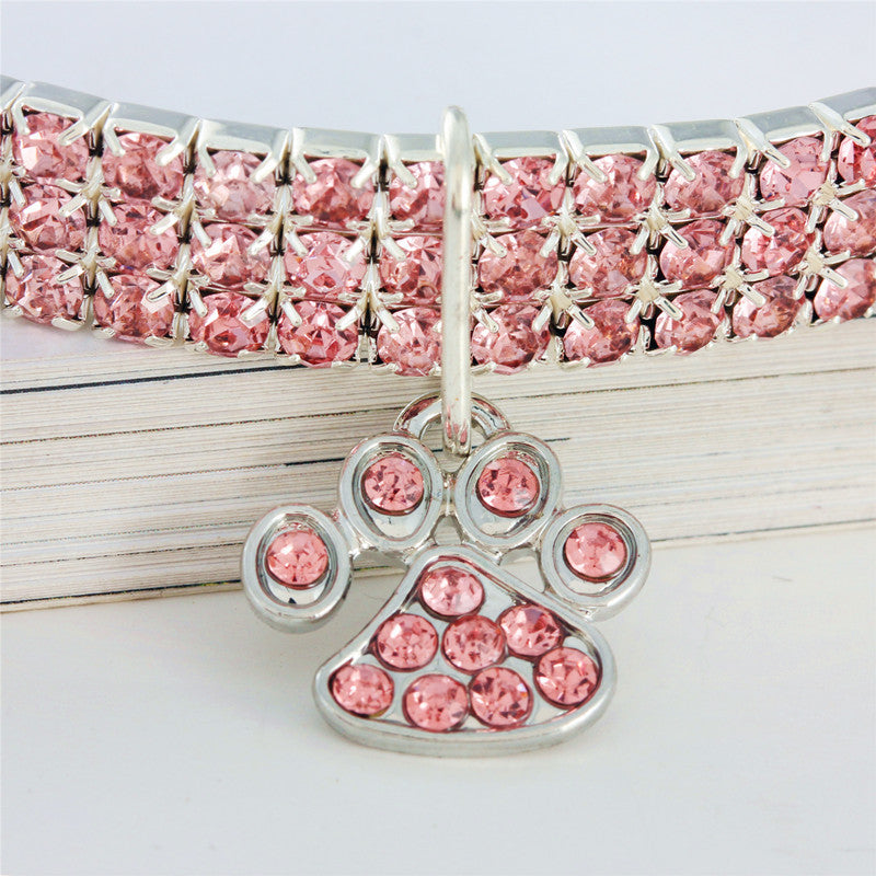 Rhinestone Pet Necklace - Elastic Cat & Dog Jewelry Collar
