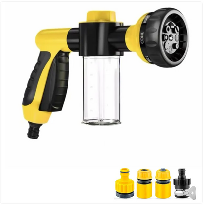 Outdoor Dog Shower Sprayer - 8-in-1 Pet Wash Brush