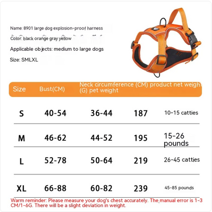 Reflective Dog Harness with Leash - Polyester Walking Set