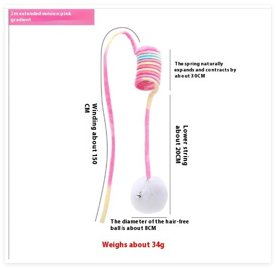 Self-Play Cat Suction Teaser - Spring Bell & Rabbit Ball Toy