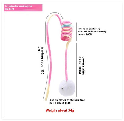 Self-Play Cat Suction Teaser - Spring Bell & Rabbit Ball Toy